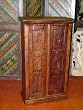 Antique India Carved Armoire Teak Cabinet Furniture