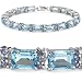 24.00 Carat Genuine Blue Topaz & Tanzanite Silver Bracelet