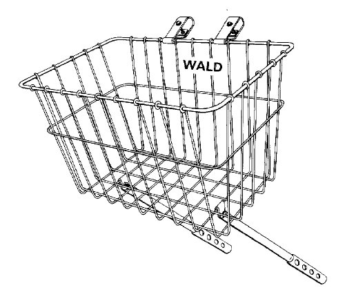 Wald 135 Deep Front Bicycle Basket, 14.5 x 9.5 x 9, Chrome