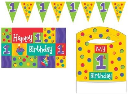 Happy 1st Birthday High Chair Party Decoration (3 Piece Kit)