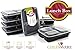 CulinWare 3-Compartment Microwave Safe Food Container with Lid/Divided Plate/Bento Box/Leak Proof/Lunch Tray with Cover, Black, 10-Pack…