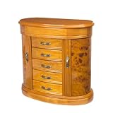 The Trinity Jewelry Box - by Mele - 0079111 (Burl/Oak finish) (12.5H x 13W x 6.375D)