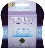 Trojan Vibrations Vibrating Touch Fingertip Massager and 1 Premium Latex Condom