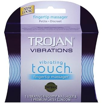 Trojan Vibrations Vibrating Touch Fingertip Massager and 1 Pr