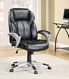 Office Chair on casters in black with silver armrests