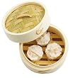 Helen Chen's Asian Kitchen 4-inch Bamboo Dim Sum Steamer with Lid Set of 2
