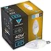 Triangle Bulbs 6-Pack, 5W LED Dimmable E12 Candelabra (40 Watt Equivalent) Candle Torpedo Shape Chandelier Light Bulbs, UL, Energy Star Listed, T95035