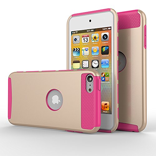 iPod touch 5 Case,iPod touch 6 Case, MOOST(TM) 2-Piece Style Hybrid Shockproof Hard Case Cover for Apple iPod touch 5 6th Generation (Champagne Gold / Rose Pink)