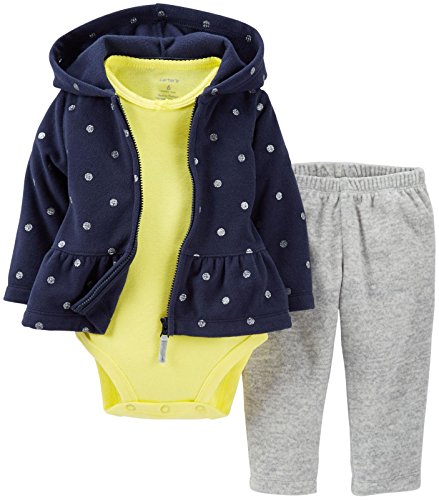 Carter's 3 Piece Hooded Cardigan Set (Baby) - Navy-9 Months