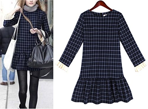 (リリレナ)LiLiRena ウインドペン チェック 袖 フリル エレガント ワンピース 1150303-a2