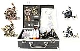 4 Machine Guns Tattoo Kit LCD Digital Power Supply Needle 30 Color 10ml Inks Tk6