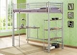 Birlea Apollo 3ft Study Silver Metal Bunk Bed