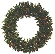 Commercial 8' Pre-Lit Canadian Pine Artificial Christmas Wreath - Multi Lights