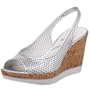 AK Anne Klein Women's Morty Leather Wedge,Silver,9.5 M US