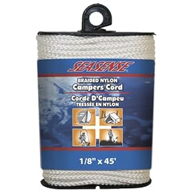 Seasense 1 8-Inch X 45-Feet Camping Cord White Nylon Diamond Braid by