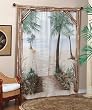 Bamboo Beach Trompe l'oeil Window Art