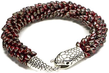 Gifts For Her - Handmade kumihimo red japanese bracelet, seed bead magatama bracelet for women female burgundy