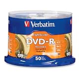 Verbatim 96166 4.7 GB up to 16x LightScribe Gold Recordable Disc DVD-R (50-Disc Spindle)