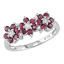 10K White Gold .01 ctw Diamond (I-J, I2-I3), Ruby and White Sapphire Ring