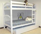 ACME 2354 Mission Solid Wood Twin Trundle Bunk Beds Bunkbed White