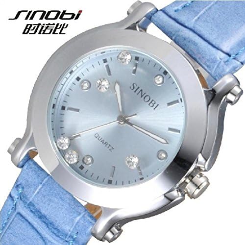SunShine Day Blue Leatjer Strap Sinobi Watch For Women Fashion Japanese-Quartz Movement Lady Wristwatch Wa1010
