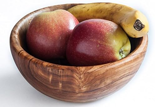 Cucina Priolo - Unique Natural Handcrafted Olive Wood Bowl - Beautiful Decorative Serving Bowl - 7.9" diameter