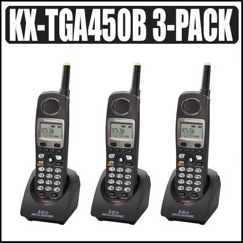 Panasonic KX-TGA450B 4-line 5.8 Ghz FHSS Handset 3-Pack