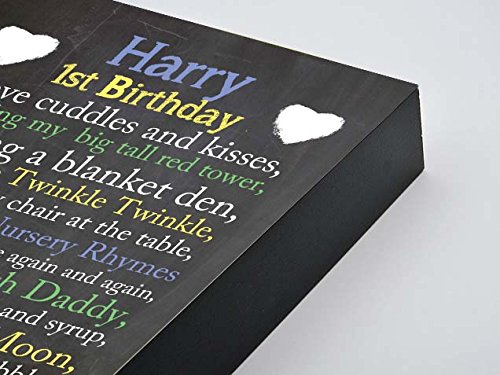 Personalized First Birthday Chalkboard Print, Unique Baby Gift, Ready To Hang (8x10")