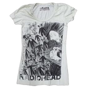 Scribble Cream Girls Juniors T-Shirt by Radiohead - Ships in ''24'' Hours!