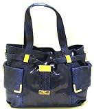 Michael Kors Beverly Large Lapis Blue Snakeskin Leather Satchel Bag