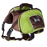 Lifeunion Collapsible Dog Pack Hound Travel Camping Hiking Backpack Saddle Bag Harness for Medium and Large Dog (Green, L)