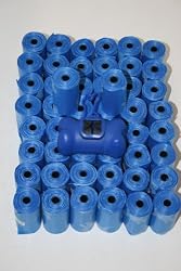 750 Un-scented Thick Biodegradable Pet Waste Poop Bags w/ Free Bone Dispenser Royal Blue (Better Quality Than All Competitors!!)