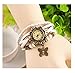Domire Fashion Accessories Trial Order New Quartz Fashion Weave Wrap Around Leather Bracelet Lady Woman Butterfly Wrist Watch