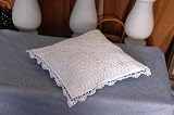 4 Pcs Set Crochet Cushion Case 14x14 /White Color