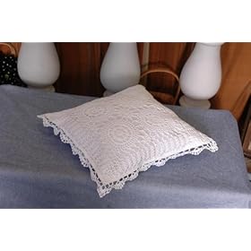  Crochet Cushion Case 14x14 inch /White Color