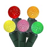 Set of 50 LED Multi-Color G12 Berry Fashion Glow Christmas Lights - Green Wire