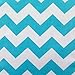 Big Chevron Poly Cotton Turquoise 60 Inch Fabric by The Yard (F.E.)