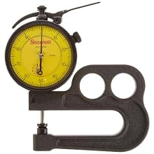 Starrett 1015MA Millimeter Reading Portable Dial Indicator 1015MA-481J Thickness Gauge Without Case, 0.01mm Graduation, 10mm Range, 0-100 Dial Reading