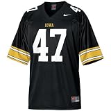 Nike Iowa Hawkeyes #47 Youth Black Replica Football Jersey