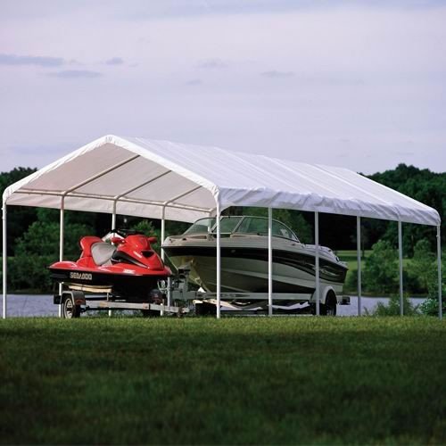 ShelterLogic 12 x 30- Feet Canopy 2- Inch 6-Rib Frame - White Cover