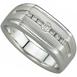 0.25 Ct. T.W. Round Brilliant Cut Diamonds, 14Kt. White Gold. Men's Diamond Ring