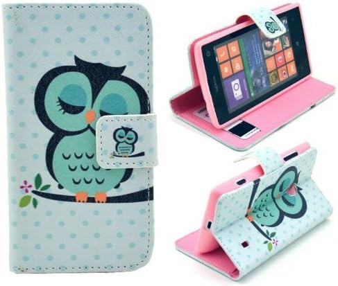 IN-GUESS Nokia Lumia 520 Owl sleep Pattern Design PU Leather Wallet Case With Magnetic Flip Horizontals & Card Holster