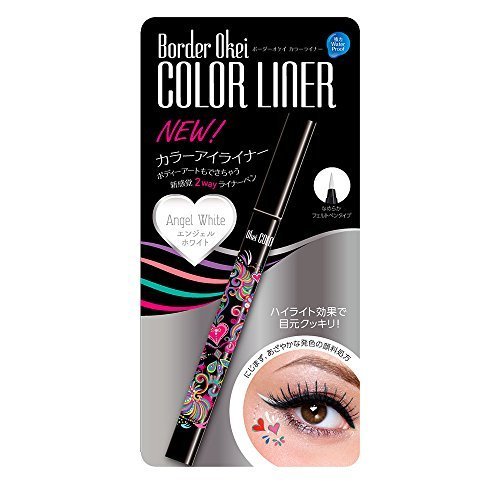 Border Okei Color Liner Angel White - Eyeliner and Body Paint Liner, Water Proof 2 Way Liner by Border Okei