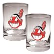 Cleveland Indians 2pc Rocks Glass Set - Primary Logo MLB Baseball