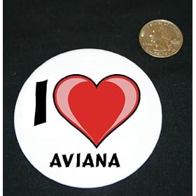 Buy 3 button pin printed with I love Aviana by Shop Zeus