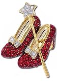 Ruby Slippers & Wand Crystal Brooch