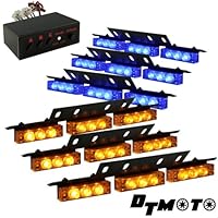 Amber Blue 54x LED Volunteer EMS Vehicle Strobe Light - 1 set