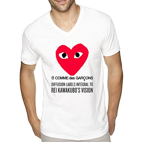 Customized Comme des Garcons White Poly Cotton fit for Men T-shirt