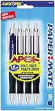 Paper Mate Apex Retractable Ballpoint, 4 Blue Ink Pens (1733535)