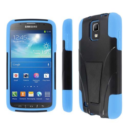 MPERO Collection Tough Kickstand Black and Blue Case for Samsung Galaxy S4 Active